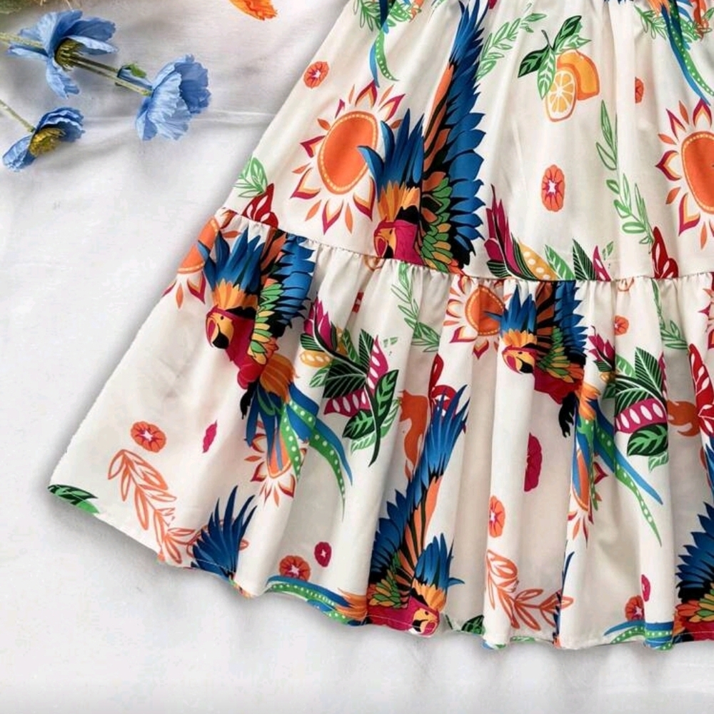 Floral Print Halter Dress - Picture 4 of 5